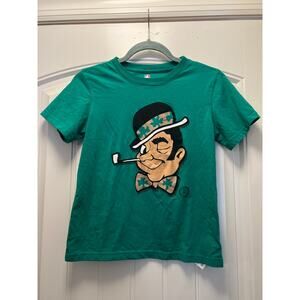 Boston Celtics NBA Youth Mascot‎ Logo Short Sleeve Pullover Shirt Sz 10-12 Green
